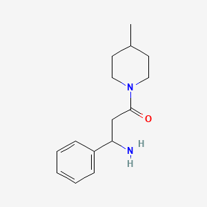 molecular formula C15H22N2O B15275267 3-Amino-1-(4-methylpiperidin-1-yl)-3-phenylpropan-1-one 