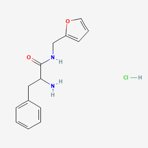 molecular formula C14H17ClN2O2 B1527528 2-氨基-N-(2-呋喃甲基)-3-苯基丙酰胺盐酸盐 CAS No. 1246172-46-2