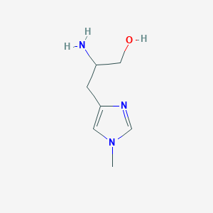 molecular formula C7H13N3O B15275290 2-Amino-3-(1-methyl-1H-imidazol-4-YL)propan-1-OL 