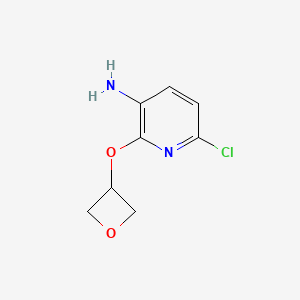 molecular formula C8H9ClN2O2 B15275291 6-Chloro-2-(oxetan-3-yloxy)pyridin-3-amine 