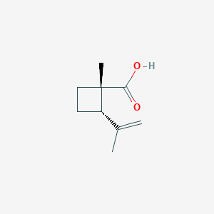 molecular formula C9H14O2 B152753 Cyclobutanecarboxylic acid, 1-methyl-2-(1-methylethenyl)-, (1S-cis)-(9CI) CAS No. 139561-18-5