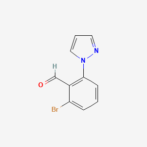 molecular formula C10H7BrN2O B15275341 2-Bromo-6-(1H-pyrazol-1-yl)benzaldehyde 