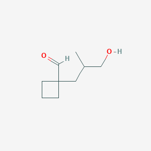 1-(3-Hydroxy-2-methylpropyl)cyclobutane-1-carbaldehyde