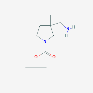 molecular formula C11H22N2O2 B1527543 Tert-butyl 3-(aminomethyl)-3-methylpyrrolidine-1-carboxylate CAS No. 1158758-67-8