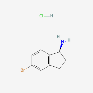 molecular formula C9H11BrClN B1527544 (S)-5-bromo-2,3-dihydro-1H-inden-1-amine hydrochloride CAS No. 916210-93-0