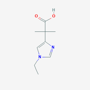 molecular formula C9H14N2O2 B15275444 2-(1-Ethyl-1H-imidazol-4-yl)-2-methylpropanoic acid 