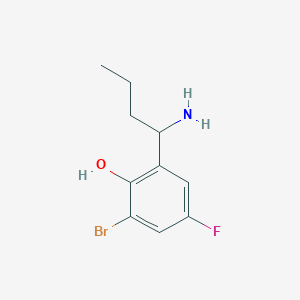 molecular formula C10H13BrFNO B15275477 2-(1-Aminobutyl)-6-bromo-4-fluorophenol 