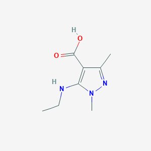 molecular formula C8H13N3O2 B15275479 5-(ethylamino)-1,3-dimethyl-1H-pyrazole-4-carboxylic acid 