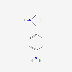 molecular formula C9H12N2 B15275510 4-(Azetidin-2-yl)aniline 