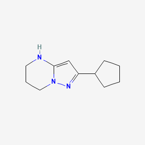 molecular formula C11H17N3 B15275519 2-Cyclopentyl-4H,5H,6H,7H-pyrazolo[1,5-a]pyrimidine 