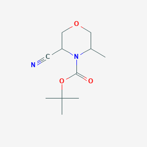 molecular formula C11H18N2O3 B15275528 Tert-butyl 3-cyano-5-methylmorpholine-4-carboxylate 