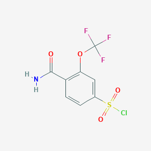 4-Carbamoyl-3-(trifluoromethoxy)benzene-1-sulfonyl chloride