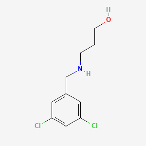 molecular formula C10H13Cl2NO B15275539 3-{[(3,5-Dichlorophenyl)methyl]amino}propan-1-ol 