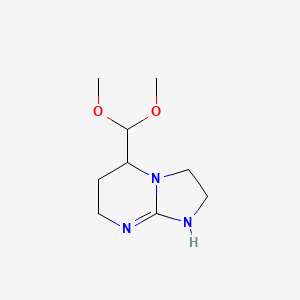 molecular formula C9H17N3O2 B15275568 5-(Dimethoxymethyl)-2H,3H,5H,6H,7H,8H-imidazo[1,2-a]pyrimidine 