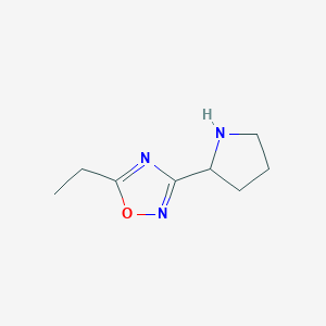 molecular formula C8H13N3O B1527557 5-Ethyl-3-(pyrrolidin-2-yl)-1,2,4-oxadiazole CAS No. 1376392-03-8