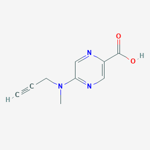 molecular formula C9H9N3O2 B15275638 5-[Methyl(prop-2-YN-1-YL)amino]pyrazine-2-carboxylic acid 