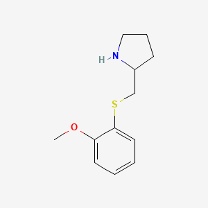 molecular formula C12H17NOS B15275745 2-(((2-Methoxyphenyl)thio)methyl)pyrrolidine 