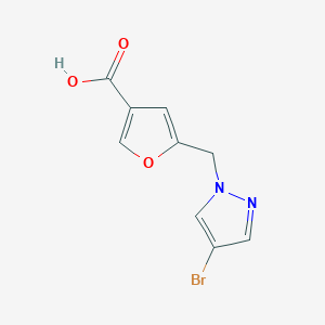 molecular formula C9H7BrN2O3 B1527575 5-[(4-溴-1H-吡唑-1-基)甲基]呋喃-3-羧酸 CAS No. 1247390-92-6