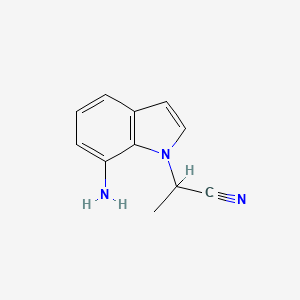 molecular formula C11H11N3 B15275753 2-(7-Amino-1H-indol-1-yl)propanenitrile 