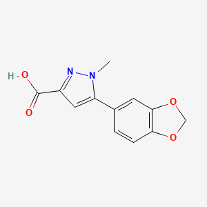 B1527576 5-(2H-1,3-benzodioxol-5-yl)-1-methyl-1H-pyrazole-3-carboxylic acid CAS No. 1216231-15-0