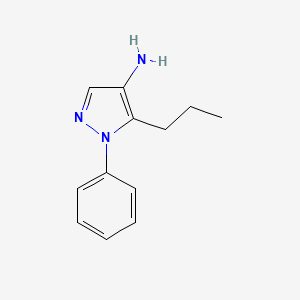 molecular formula C12H15N3 B15275760 1-Phenyl-5-propyl-1H-pyrazol-4-amine 