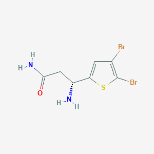 molecular formula C7H8Br2N2OS B15275782 (3R)-3-Amino-3-(4,5-dibromothiophen-2-yl)propanamide 