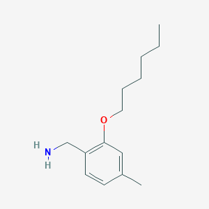 B1527579 [2-(Hexyloxy)-4-methylphenyl]methanamine CAS No. 1247738-22-2