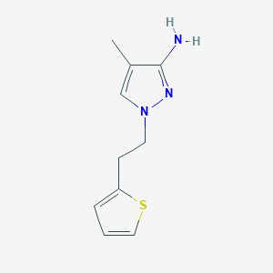 molecular formula C10H13N3S B15275808 4-methyl-1-[2-(thiophen-2-yl)ethyl]-1H-pyrazol-3-amine 