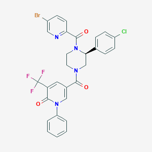 molecular formula C29H21BrClF3N4O3 B15275812 (S)-5-(4-(5-Bromopicolinoyl)-3-(4-chlorophenyl)piperazine-1-carbonyl)-1-phenyl-3-(trifluoromethyl)pyridin-2(1H)-one 