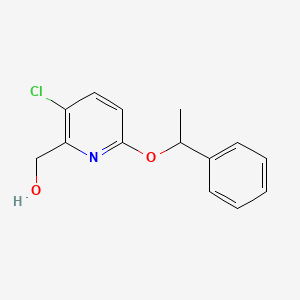 B1527583 [3-Chloro-6-(1-phenylethoxy)pyridin-2-yl]methanol CAS No. 1293161-21-3