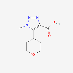 molecular formula C9H13N3O3 B15275834 1-Methyl-5-(oxan-4-YL)-1H-1,2,3-triazole-4-carboxylic acid 