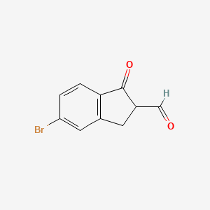 molecular formula C10H7BrO2 B15275849 1h-Indene-2-carboxaldehyde, 5-bromo-2,3-dihydro-1-oxo- 