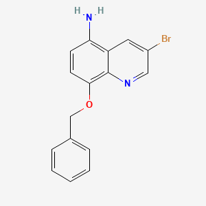 molecular formula C16H13BrN2O B15275864 8-(Benzyloxy)-3-bromoquinolin-5-amine 