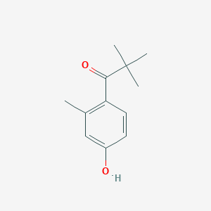 molecular formula C12H16O2 B15275870 1-(4-Hydroxy-2-methylphenyl)-2,2-dimethylpropan-1-one 