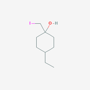 molecular formula C9H17IO B15275883 4-Ethyl-1-(iodomethyl)cyclohexan-1-ol 