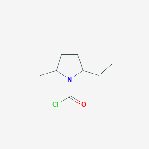 molecular formula C8H14ClNO B15275893 2-Ethyl-5-methylpyrrolidine-1-carbonyl chloride 