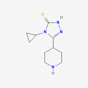 molecular formula C10H16N4S B15275894 4-cyclopropyl-5-(piperidin-4-yl)-4H-1,2,4-triazole-3-thiol 