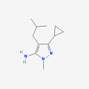 molecular formula C11H19N3 B15275907 3-Cyclopropyl-1-methyl-4-(2-methylpropyl)-1H-pyrazol-5-amine 