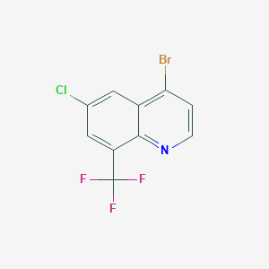 molecular formula C10H4BrClF3N B1527593 4-溴-6-氯-8-(三氟甲基)喹啉 CAS No. 1065093-30-2