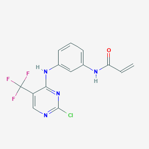 molecular formula C14H10ClF3N4O B1527601 N-(3-((2-氯-5-(三氟甲基)嘧啶-4-基)氨基)苯基)丙烯酰胺 CAS No. 1374507-25-1