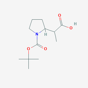 molecular formula C12H21NO4 B15276040 2-(1-(tert-Butoxycarbonyl)pyrrolidin-2-yl)propanoic acid CAS No. 1784129-64-1