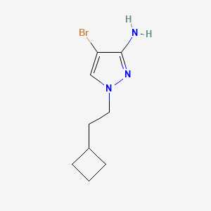 molecular formula C9H14BrN3 B15276046 4-Bromo-1-(2-cyclobutylethyl)-1H-pyrazol-3-amine 