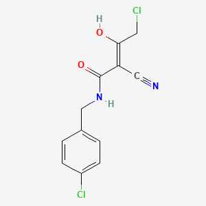 molecular formula C12H10Cl2N2O2 B15276062 (Z)-4-chloro-N-[(4-chlorophenyl)methyl]-2-cyano-3-hydroxybut-2-enamide 