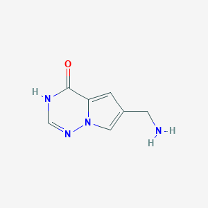 molecular formula C7H8N4O B15276075 6-(Aminomethyl)pyrrolo[2,1-f][1,2,4]triazin-4(3H)-one 