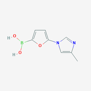 molecular formula C8H9BN2O3 B15276081 (5-(4-Methyl-1H-imidazol-1-yl)furan-2-yl)boronic acid 