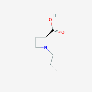 molecular formula C7H13NO2 B1527612 2-氮杂环丁烷羧酸，1-丙基-，(2S)- CAS No. 255882-97-4