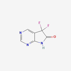 molecular formula C6H3F2N3O B15276127 5,5-difluoro-5H,6H,7H-pyrrolo[2,3-d]pyrimidin-6-one 