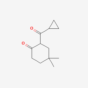 molecular formula C12H18O2 B15276140 2-Cyclopropanecarbonyl-4,4-dimethylcyclohexan-1-one 