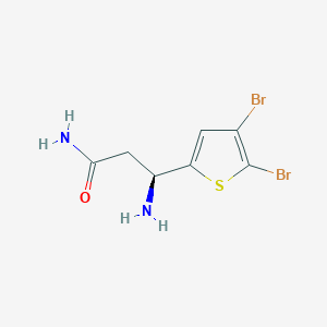 molecular formula C7H8Br2N2OS B15276163 (3S)-3-Amino-3-(4,5-dibromothiophen-2-yl)propanamide 