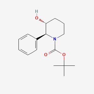 molecular formula C16H23NO3 B15276169 tert-Butyl (2S,3R)-3-hydroxy-2-phenylpiperidine-1-carboxylate 